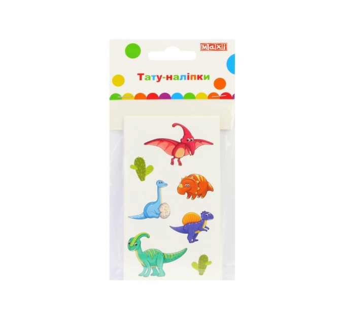 Набір з тимчасових тату Dino, 10 аркушів асорті