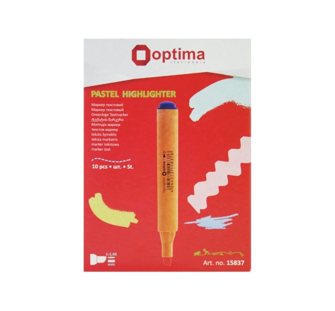 Маркер текстовий трикутний OPTIMA 2-3 мм, помаранчевий пастель