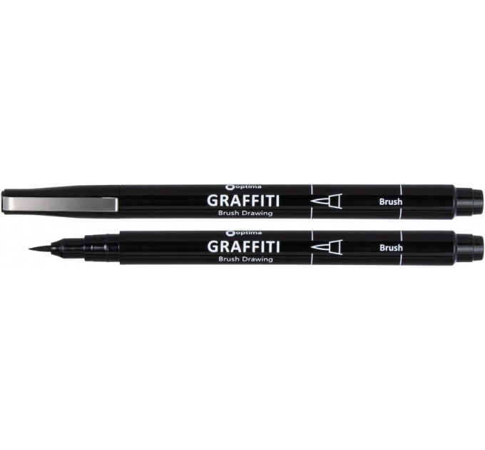 Лайнер Optima GRAFFITI 0,5 мм, Brush, чорный