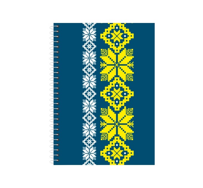 Блокнот "Орнамент", А6, бічна спіраль, 80 аркушів., Пластикова повнокольорова обкладинка, папір -офс