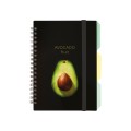 Блокнот "Avocado", B6, пластикова обкл., спіраль, з розділювачами., 100 арк., клітинка