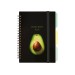 Блокнот "Avocado", B6, пластикова обкл., спіраль, з розділювачами., 100 арк., клітинка