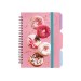 Блокнот "Cupcake", B6, пластикова обкл., спіраль, з розділювачами., 100 арк., клітинка