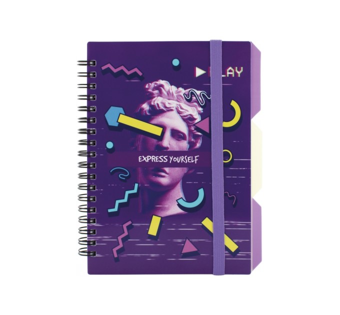 Блокнот "ExpressViolet", B6, пластикова обкл., спіраль, з розділювачами., 100 арк., клітинка