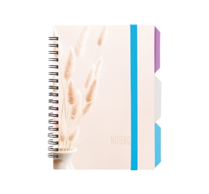 Блокнот "DESIGN 32", B6, пластикова обкл., спіраль, з розділювачами., 100 арк., клітинка