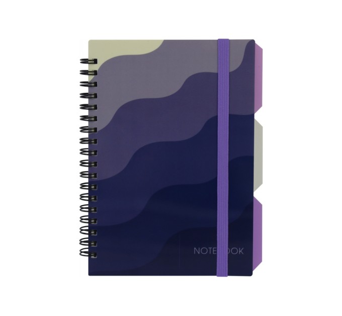 Блокнот "DESIGN 34", B6, пластикова обкл., спіраль, з розділювачами., 100 арк., клітинка