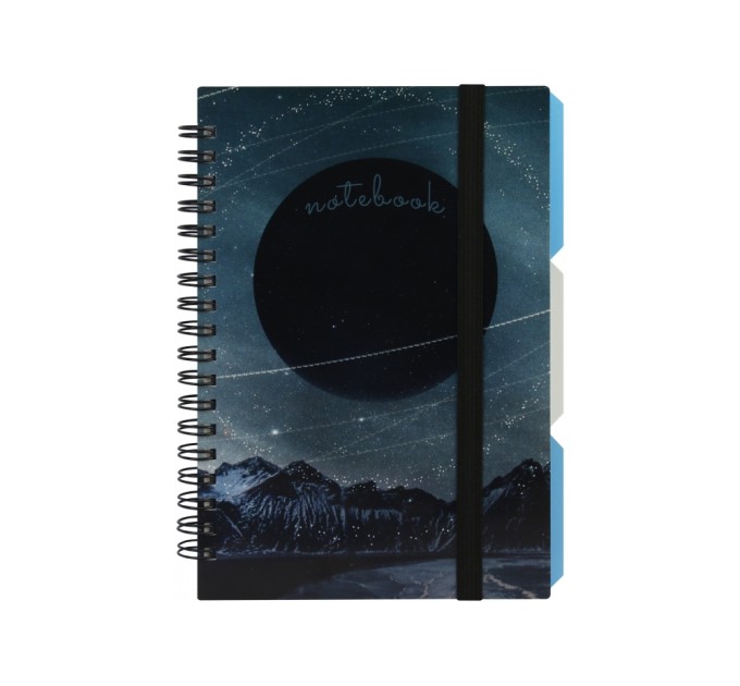 Блокнот "DESIGN 40", B6, пластикова обкл., спіраль, з розділювачами., 100 арк., клітинка