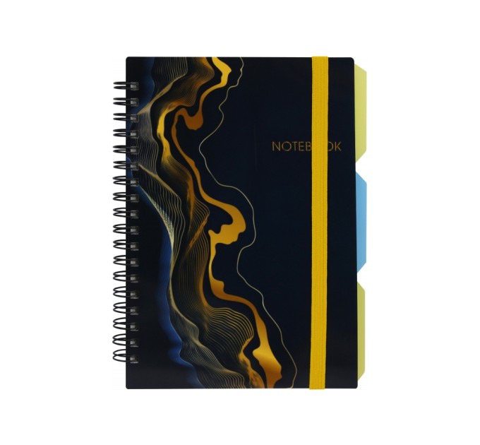 Блокнот "DESIGN 41", B6, пластикова обкл., спіраль, з розділювачами., 100 арк., клітинка