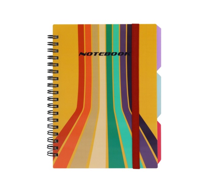 Блокнот "DESIGN 42", B6, пластикова обкл., спіраль, з розділювачами., 100 арк., клітинка