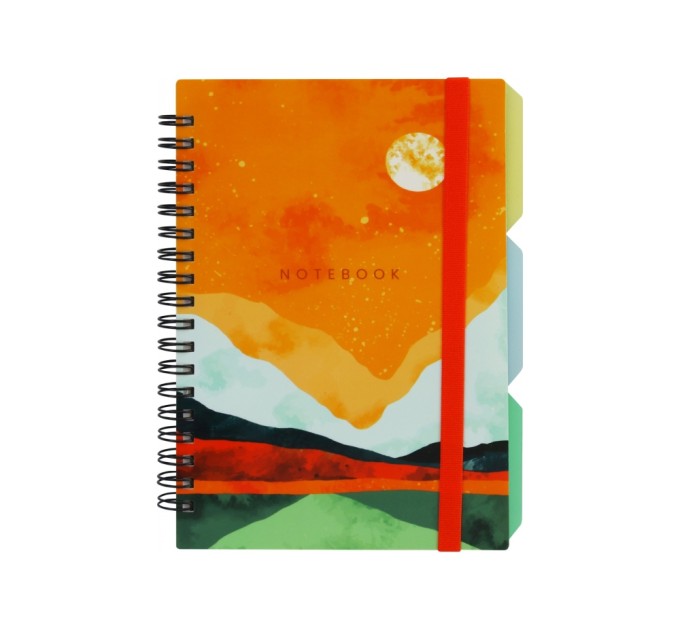 Блокнот "DESIGN 43", B6, пластикова обкл., спіраль, з розділювачами., 100 арк., клітинка