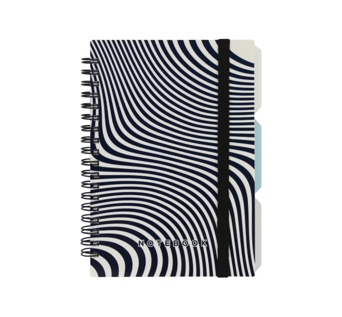 Блокнот "DESIGN 46", B6, пластикова обкл., спіраль, з розділювачами., 100 арк., клітинка