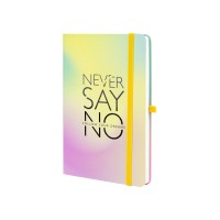 Діловий записник NEVER SAY NO, А5, тверда обкладинка папір, гумка, білий блок лінія