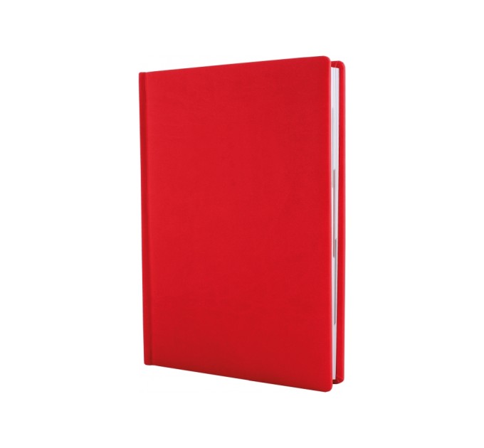 Щоденник недатований, Optima тиснення Notebook, Vivella, кремовий блок, червоний, клітинка, А5