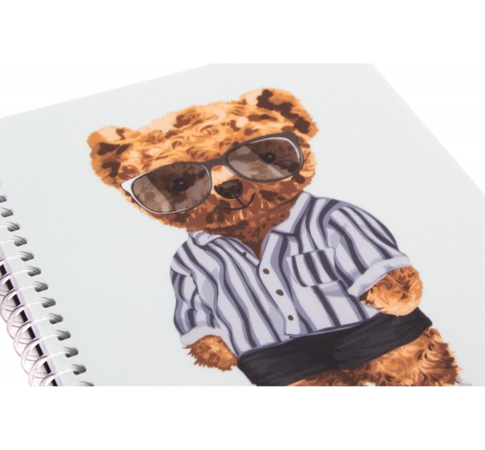 Блокнот "Pets Fashion: Bear" А5, пластикова обкладинка, ПВХ спіраль, 80 арк., клітинка