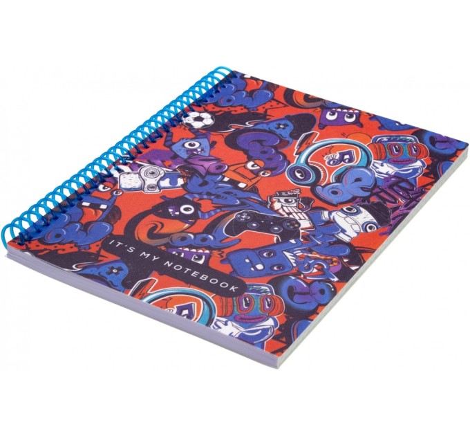 Блокнот "Pattern 28" А5, пластикова обкл., спіраль, 80 арк., клітинка