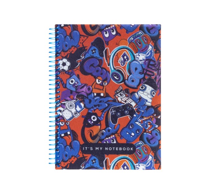Блокнот "Pattern 28" А5, пластикова обкл., спіраль, 80 арк., клітинка