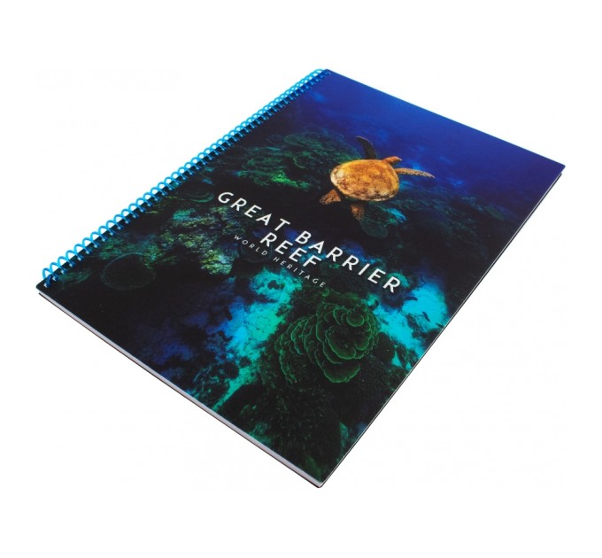 Блокнот "World: Reef", A4 (200х285), пластикова обкладинка, ПВХ спіраль, 80 арк., клітинка