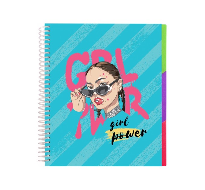 Блокнот "Selfie: No Drama", B5, обкл. пластик+картон, ПВХ спіраль, розділювачі, 120 арк., кліт.