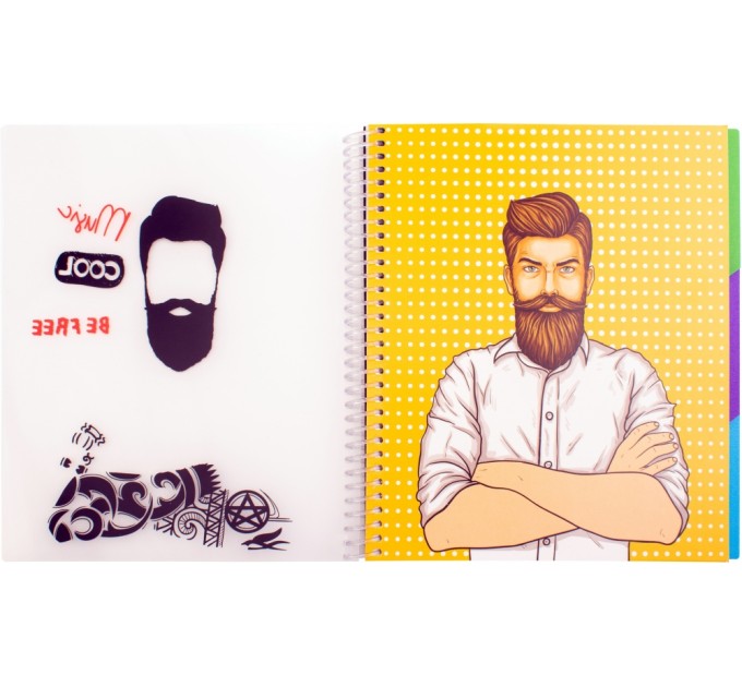 Блокнот "Selfie: Tatoo", B5, обкл. пластик+картон, ПВХ спіраль, розділювачі, 120 арк., кліт.
