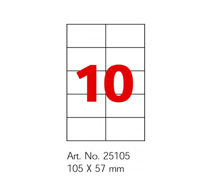 Етикетки самоклеючі, білі, А4, 100 арк/пач, на аркуші 10шт.