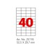Етикетки самоклеючі, білі, А4, 100 арк/пач, на аркуші 40шт.