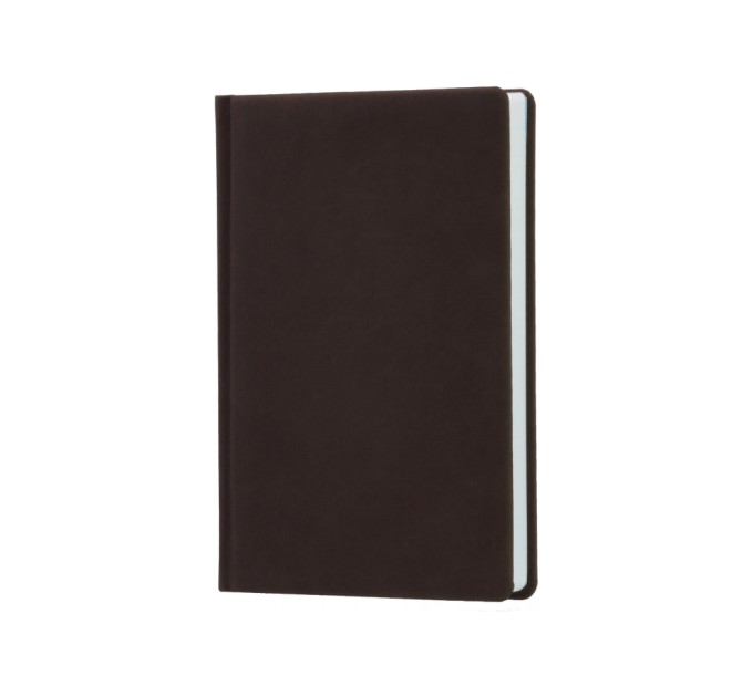 Щоденник недатований, NUBUCK, кремовий блок, клітинка, темно-коричневий, А5