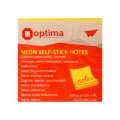 Стікери Optima, 75x75, помаранчеві неон, 100 арк.