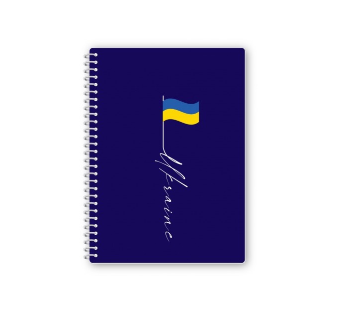 Блокнот "UA", А5, пластикова обкл., спіраль, 60 арк., клітинка