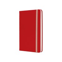 Діловий записник SQUARE, А5, тверда обкладинка, гумка, білий блок клітинка, червоний
