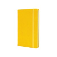 Діловий записник SQUARE, А5, тверда обкладинка, гумка, білий блок клітинка, жовтий