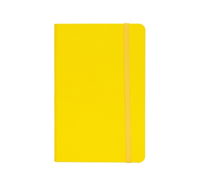 Діловий записник NAMIB, А5, тверда обкладинка, гумка, білий блок клітинка, жовтий