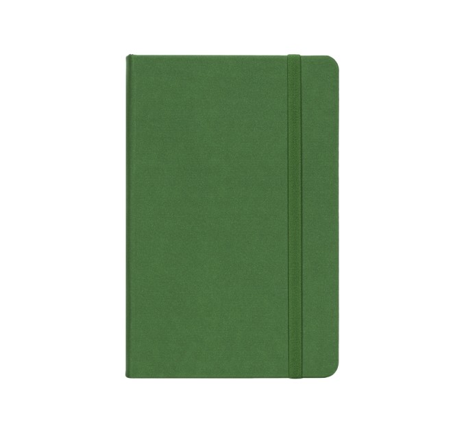 Діловий записник MAGIC, А5, тверда обкладинка, гумка, білий блок клітинка, зелений