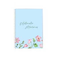 Блокнот Watercolor Memories, А5, обкл. картон, спіраль, 80 арк., кліт.