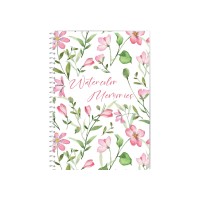 Блокнот Watercolor Memories, А5, обкл. картон, спіраль, 80 арк., кліт.