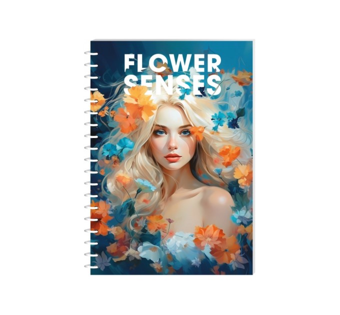 Блокнот Flower Senses, А6, обкл. картон, спіраль, 80 арк., кліт., асорті