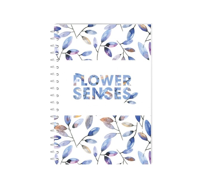 Блокнот Flower Senses, А6, обкл. картон, спіраль, 80 арк., кліт., асорті