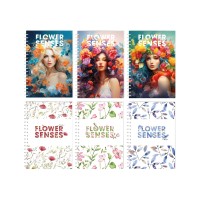 Блокнот Flower Senses, А6, обкл. картон, спіраль, 80 арк., кліт., асорті