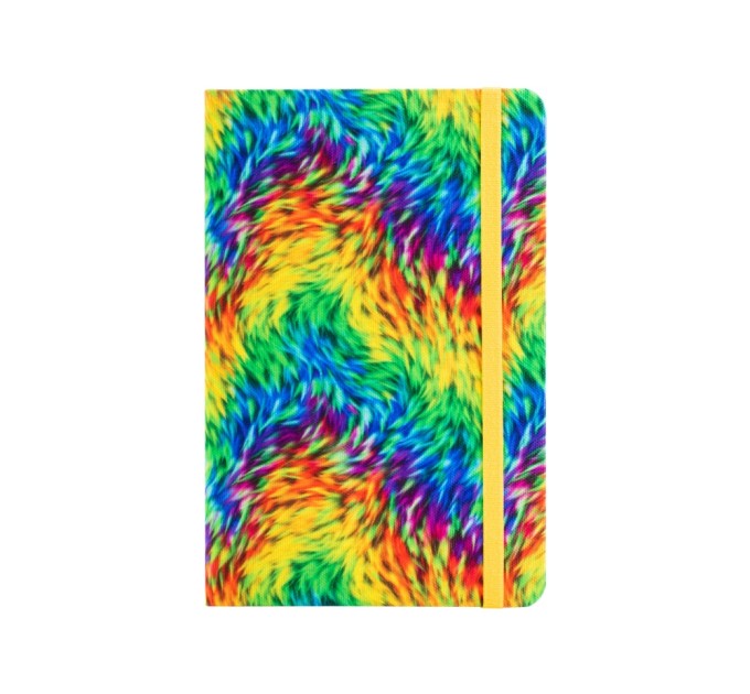 Діловий записник Rainbow, А5, тверда обкладинка текстиль, гумка, блок клітинка