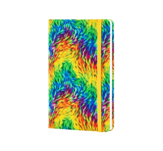 Діловий записник Rainbow, А5, тверда обкладинка текстиль, гумка, блок клітинка