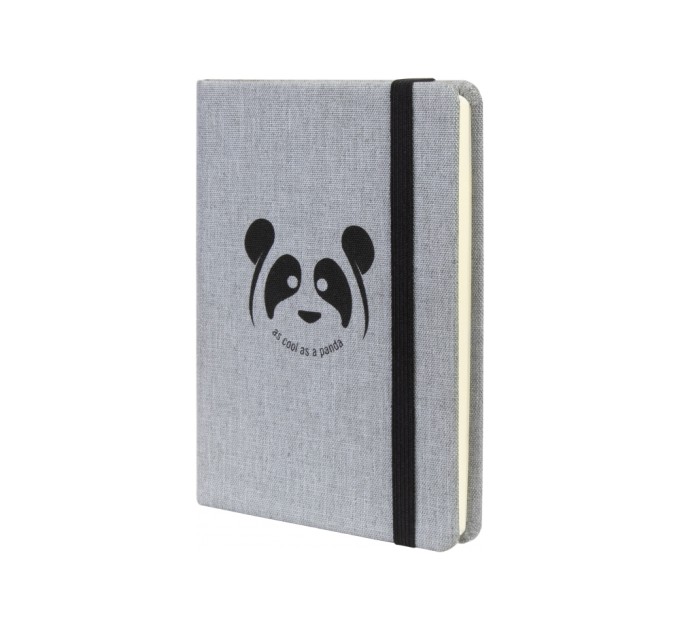 Діловий записник PANDA, А6, тверда обкладинка текстиль, гумка, кремовий блок лінія