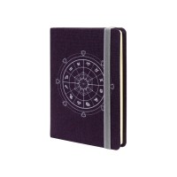 Діловий записник ZODIAC, А6, тверда обкладинка текстиль, гумка, кремовий блок лінія