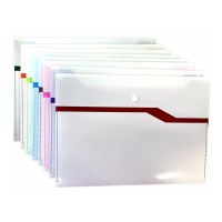 Папка на 2 відділення Optima на кнопці, двоколірна, асорті