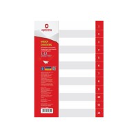 Роздільник аркушів А4 Optima, пластик, 12 розділів, цифровий