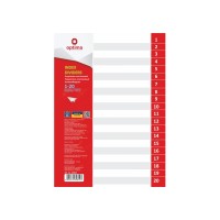 Роздільник аркушів А4 Optima, пластик, 1-20 розділ, цифровий