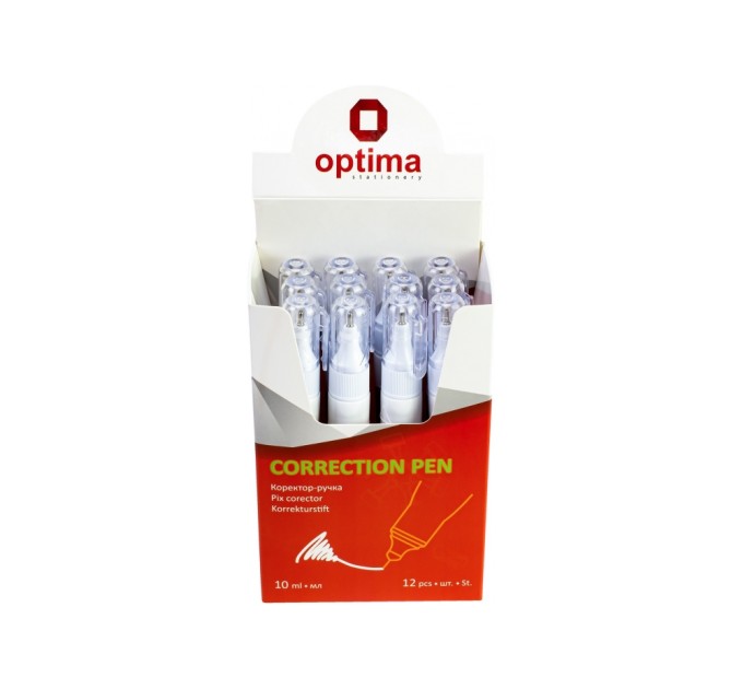 Коректор-ручка OPTIMA, метал. кінчик, 10 мл