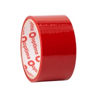 Стрічка клейка пакувальна (скотч) Optima, красная, 48мм*30м
