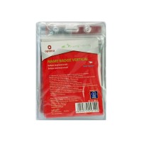 Бейдж вертикальний, 75х95 мм замок zip lock, PVC
