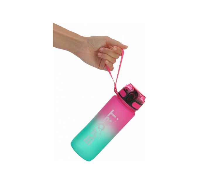 Пляшка для води, Optima, Gradient, 800 мл, рожева з зеленим