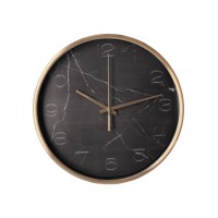 Годинник настінний металевий Optima MARBLE, чорний мармур