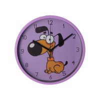 Годинник настінний пластиковий Optima LITTLE DOG, фіолетовий